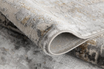 Vireo Abstract Distressed Comtemporary Grey and Brown Indoor Rug