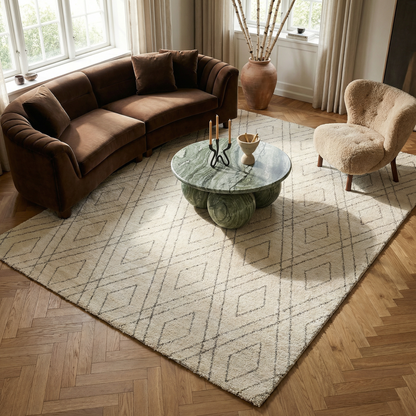 Alfombra Boho Beige Abstracta de Casa
