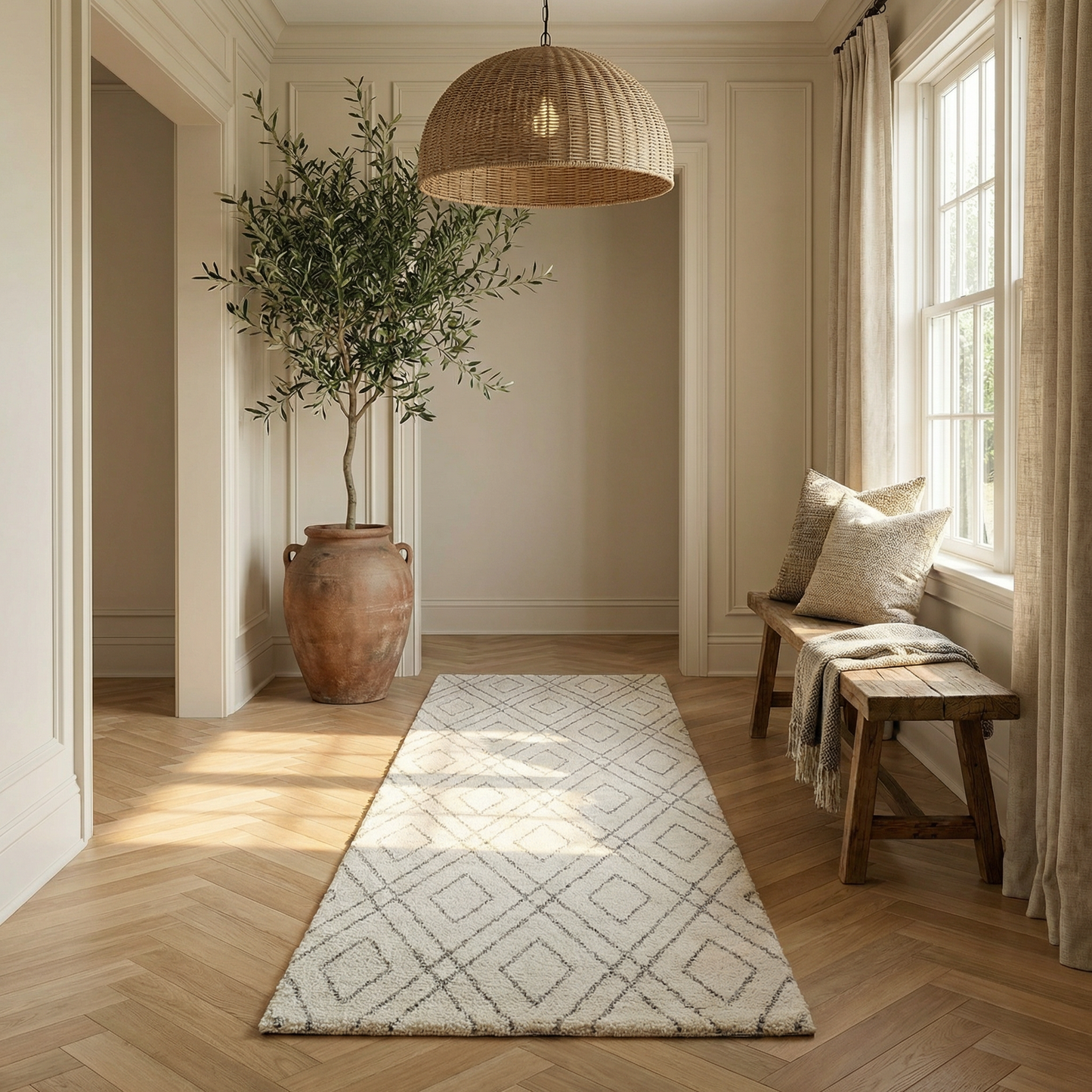 Alfombra Boho Beige Abstracta de Casa