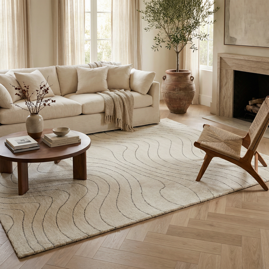 Tapis beige moderne abstrait Casa
