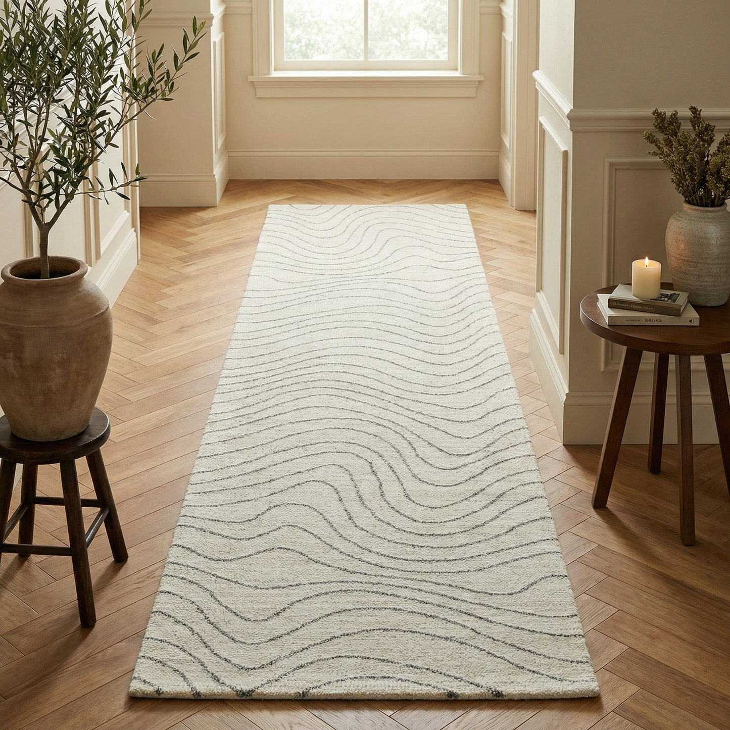 Alfombra beige moderna abstracta de Casa