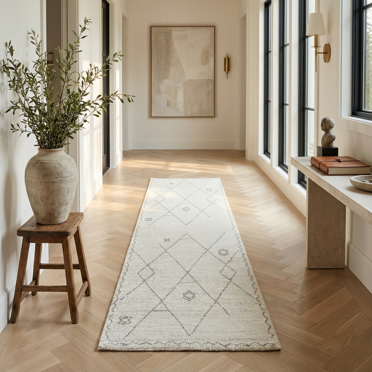 Nivara Boho Contemporary Beige and Cream Indoor Rug