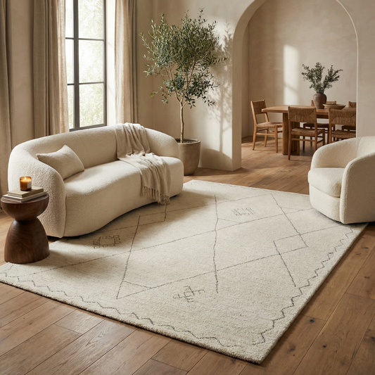 Nivara Boho Contemporary Beige and Cream Indoor Rug