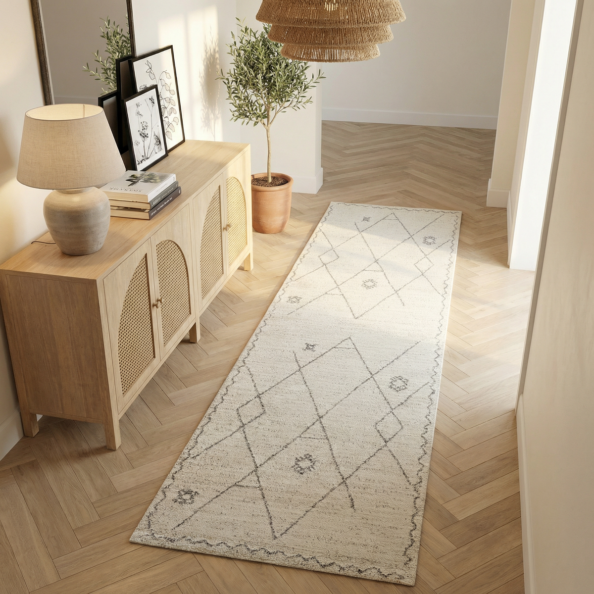 Nivara Boho Contemporary Beige and Cream Indoor Rug