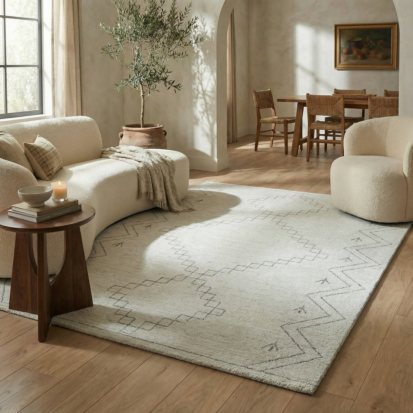 Alfombra Boho Beige Abstracta de Casa