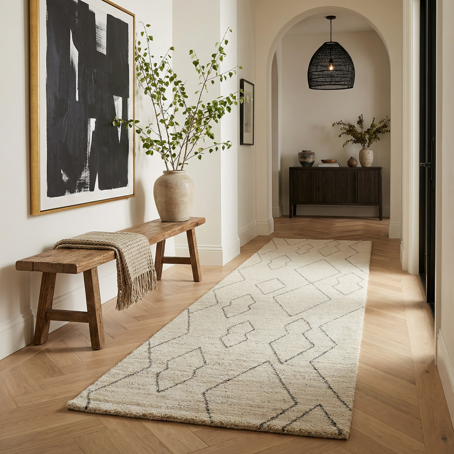 Alfombra Boho Beige Abstracta de Casa