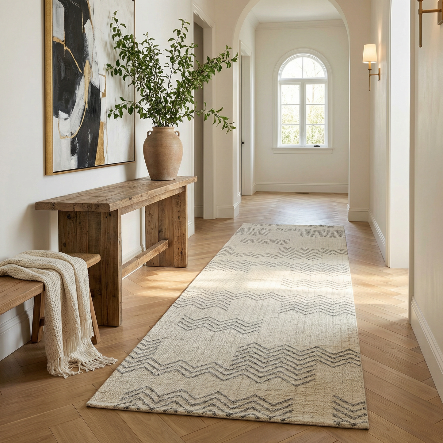 Alfombra Boho Beige Abstracta de Casa