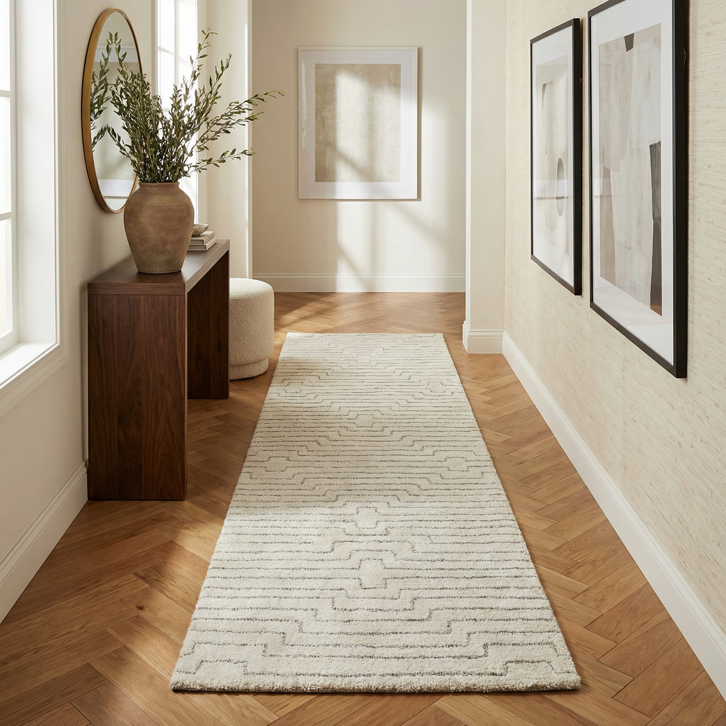 Alfombra beige moderna abstracta de Casa