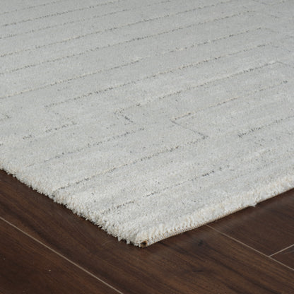 Aila Linear Geometric Modern Beige and Cream Indoor Rug