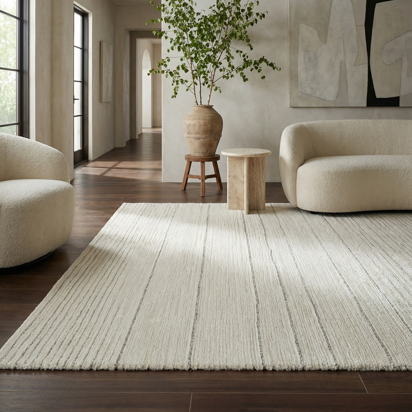 Alfombra beige moderna abstracta de Casa