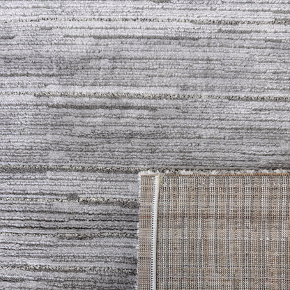 Sama Striped Modern Grey and Cream Indoor Rug