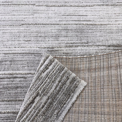 Sama Striped Modern Grey and Cream Indoor Rug