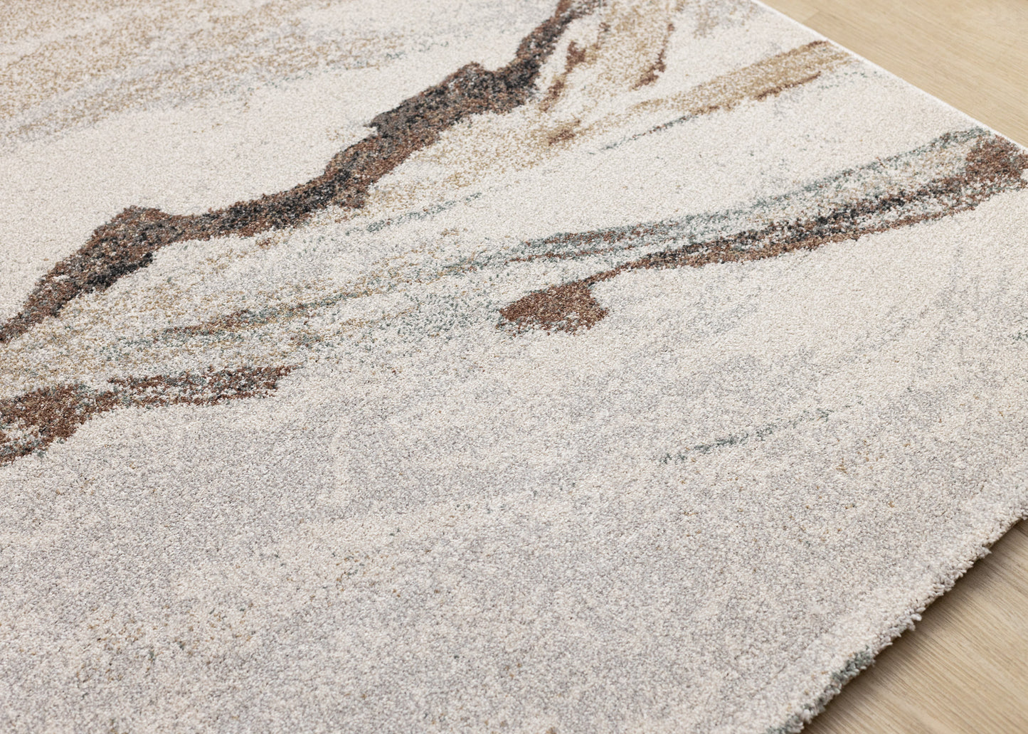 Contemporary Distressed White Area Rug