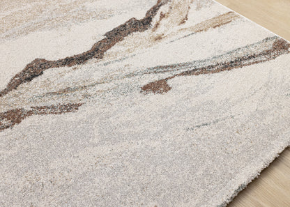 Contemporary Distressed White Area Rug