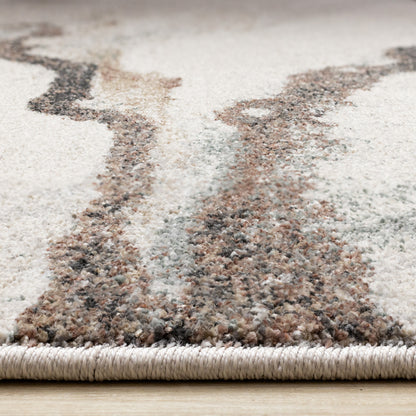 Contemporary Distressed White Area Rug