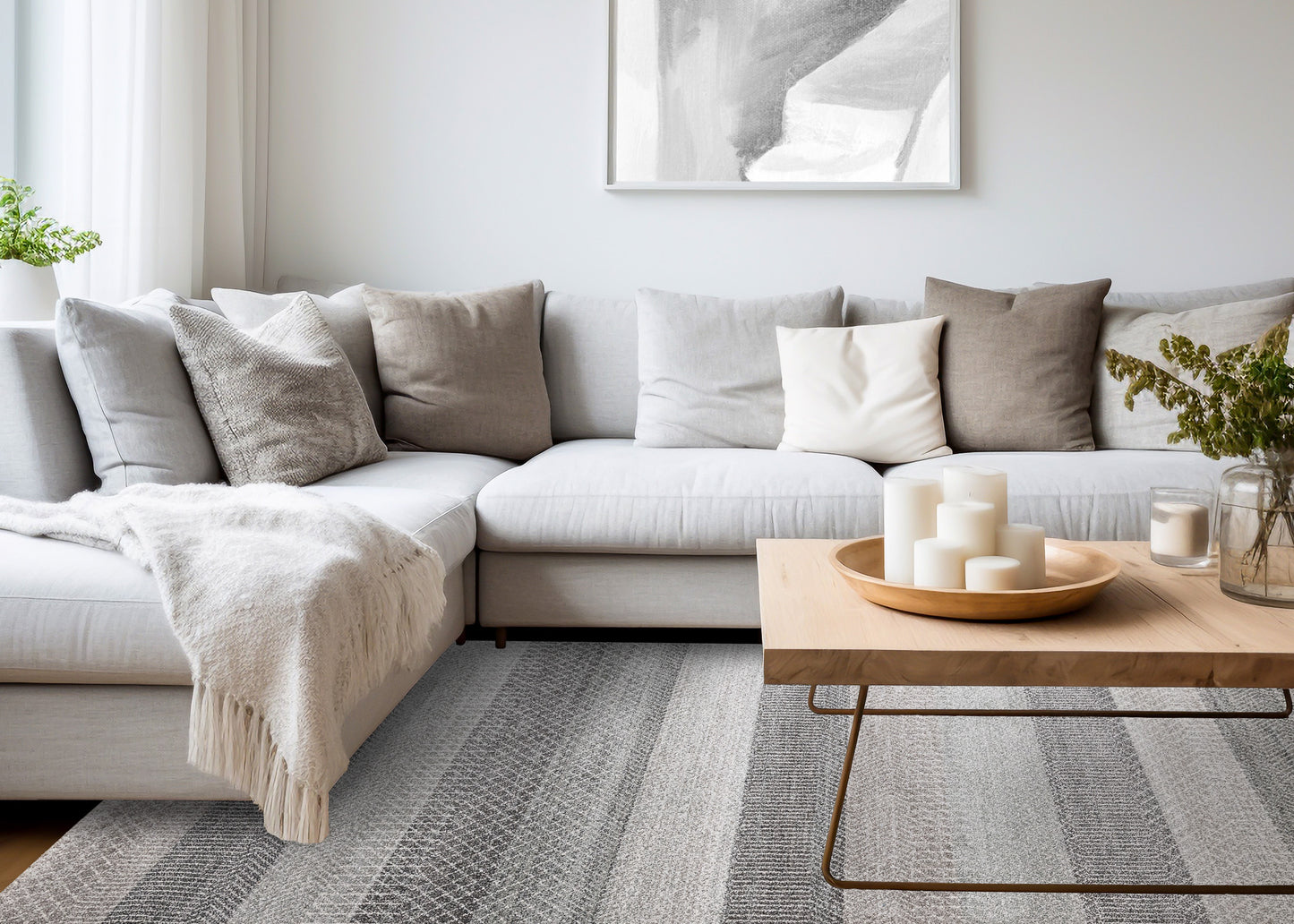 Tribal Southwestern Geometric Grey Area Rug
