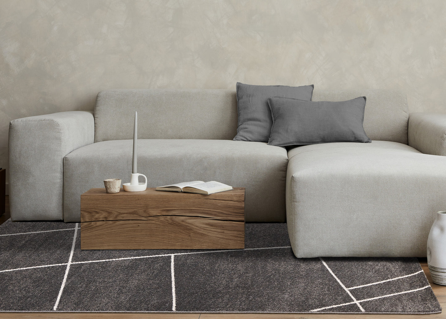 Contemporary Geometric Grey Area Rug