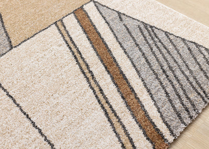 Contemporary Geometric White Area Rug