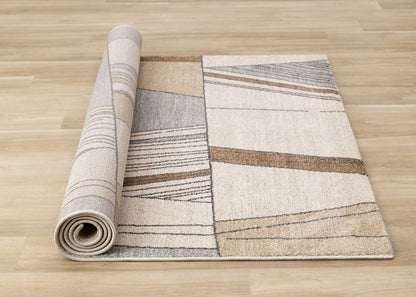 Contemporary Geometric White Area Rug