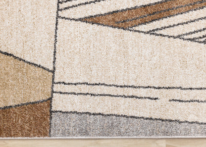 Contemporary Geometric White Area Rug