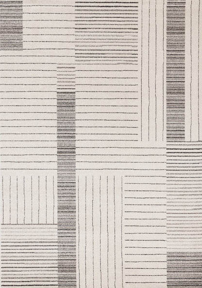Contemporary Stripes White Area Rug