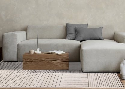 Contemporary Stripes White Area Rug