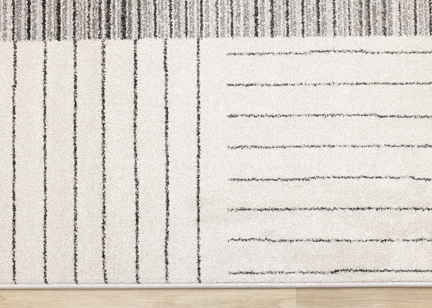 Contemporary Stripes White Area Rug