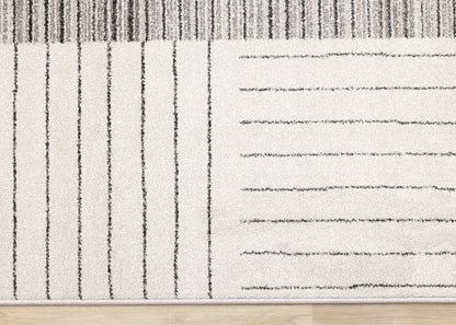 Contemporary Stripes White Area Rug