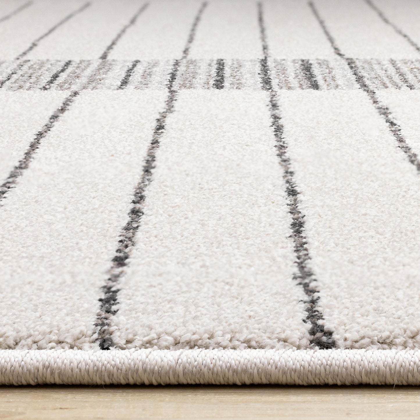 Contemporary Stripes White Area Rug