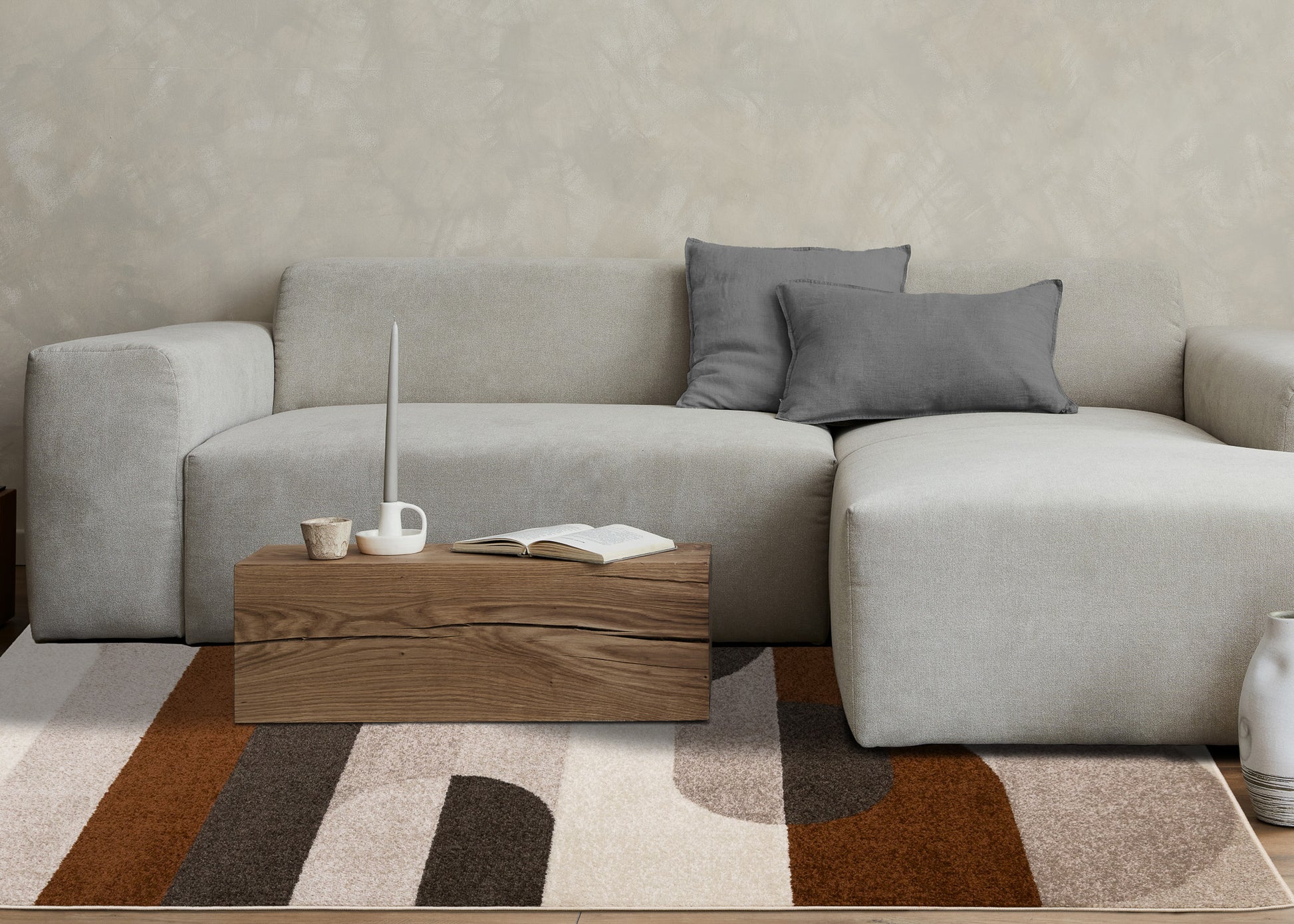 Contemporary Geometric Cream Area Rug-3