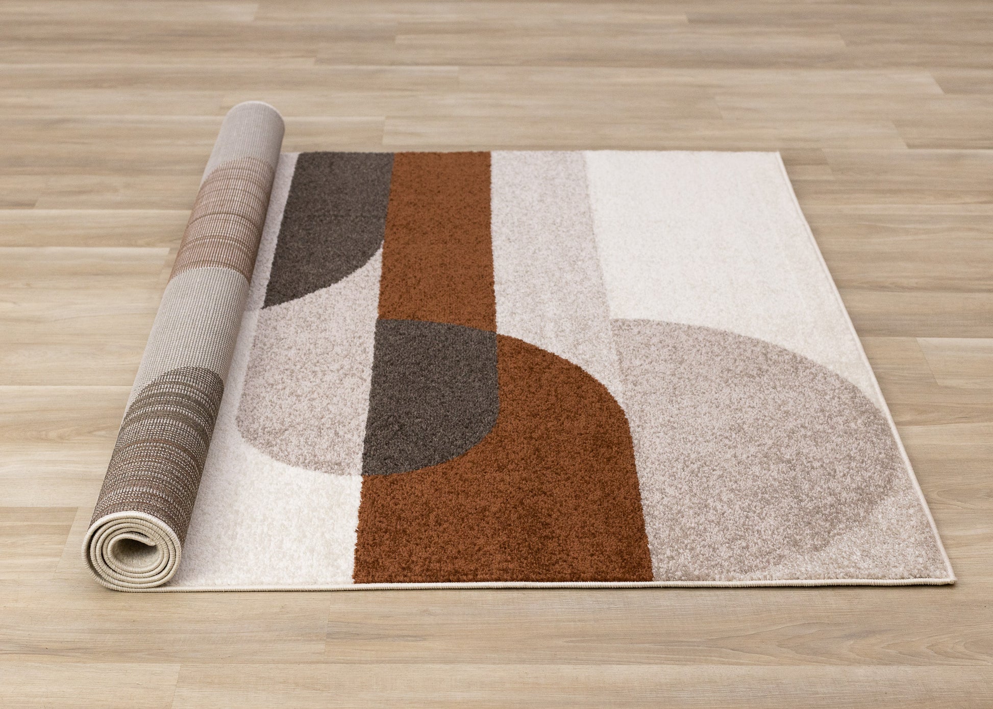 Contemporary Geometric Cream Area Rug-7