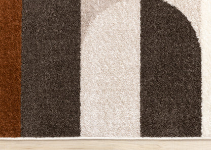 Contemporary Geometric Cream Area Rug-8