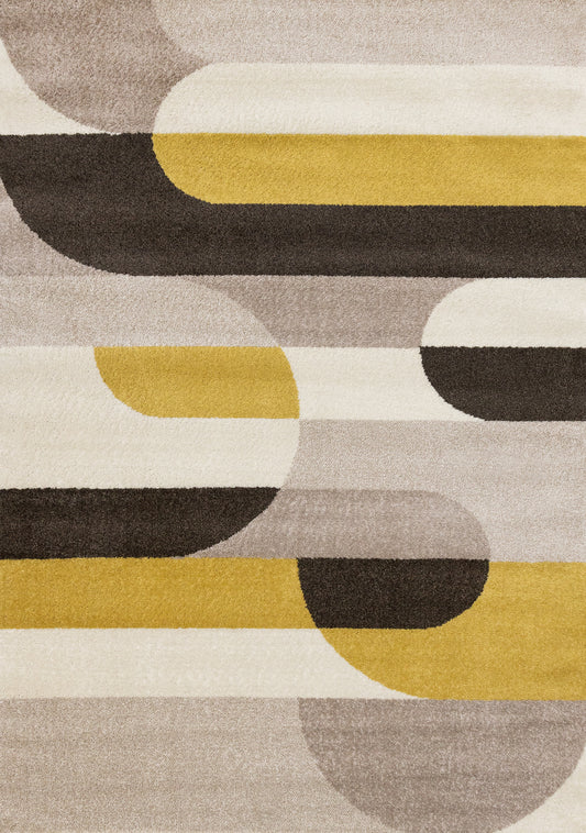 Contemporary Geometric Cream Area Rug