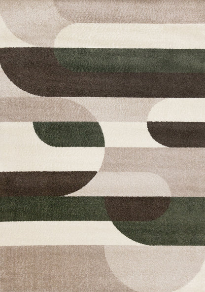 Contemporary Geometric Tonal Solid Cream Area Rug-1