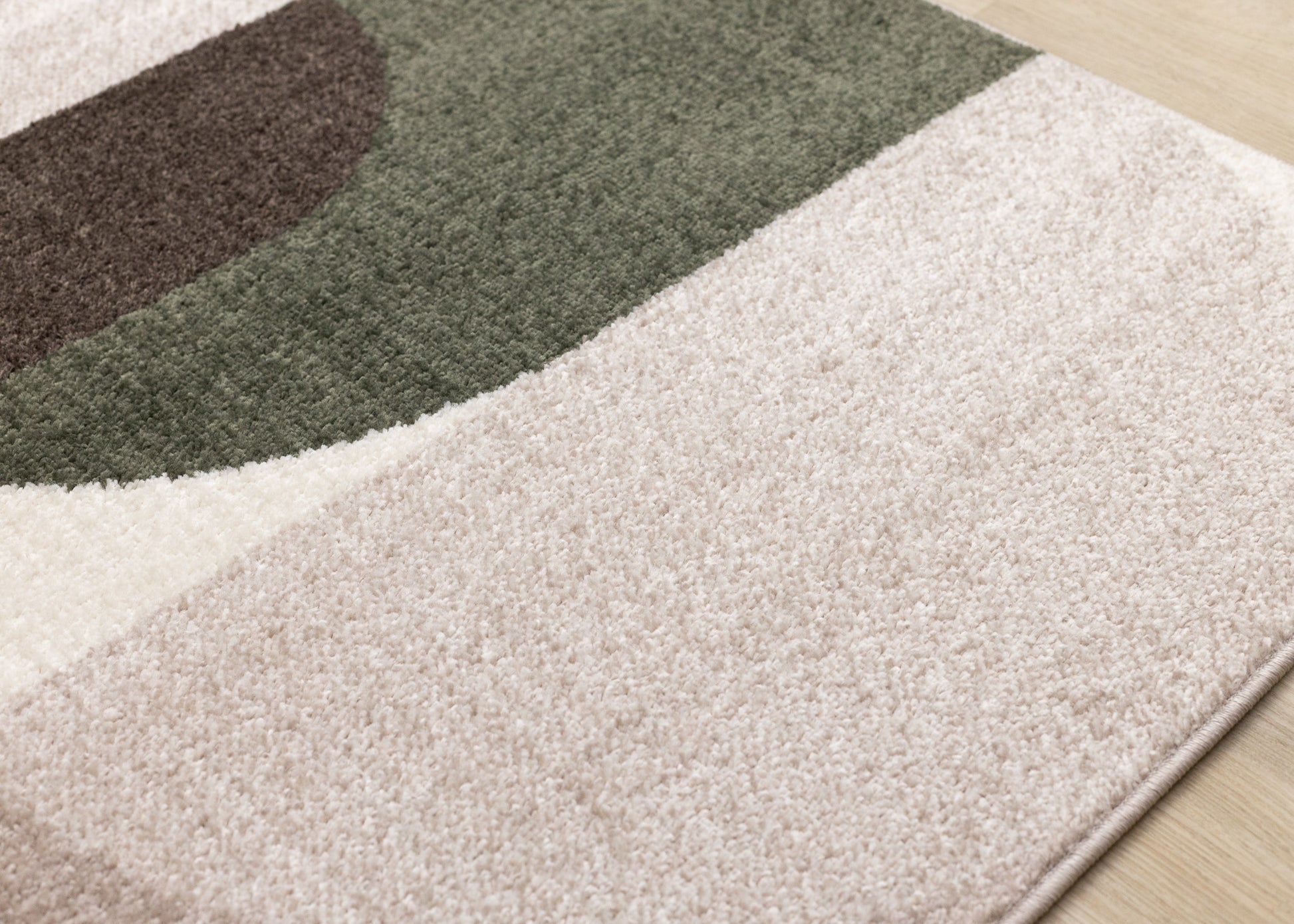 Contemporary Geometric Tonal Solid Cream Area Rug-4