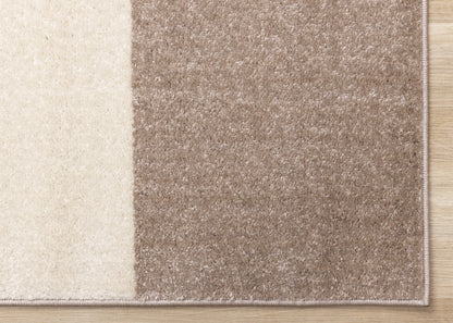 Contemporary Geometric Tonal Solid Cream Area Rug-5