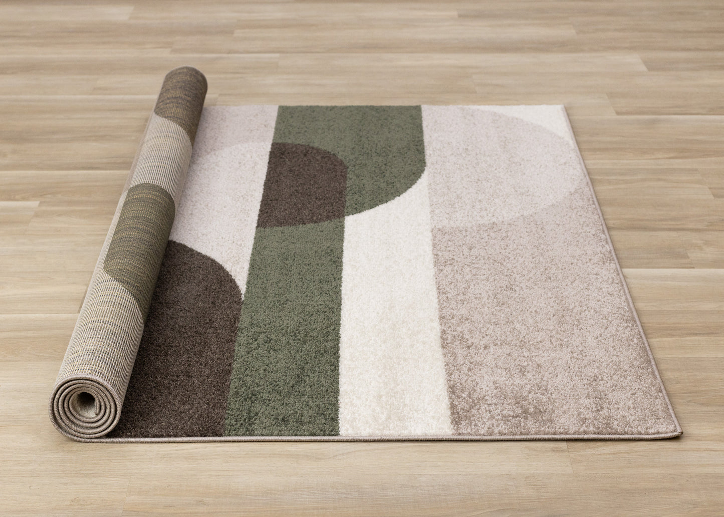Contemporary Geometric Tonal Solid Cream Area Rug-7