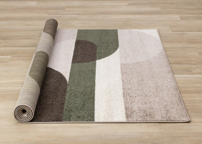 Contemporary Geometric Tonal Solid Cream Area Rug-7
