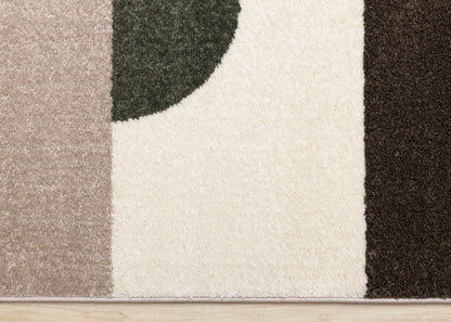 Contemporary Geometric Tonal Solid Cream Area Rug-8