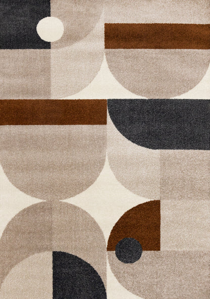 Contemporary Geometric Cream Area Rug-1