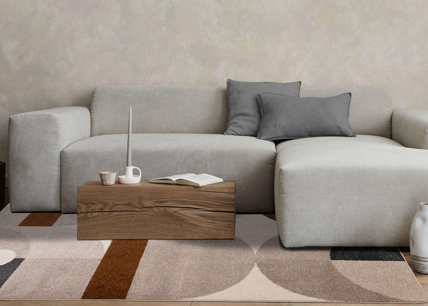 Contemporary Geometric Cream Area Rug-3