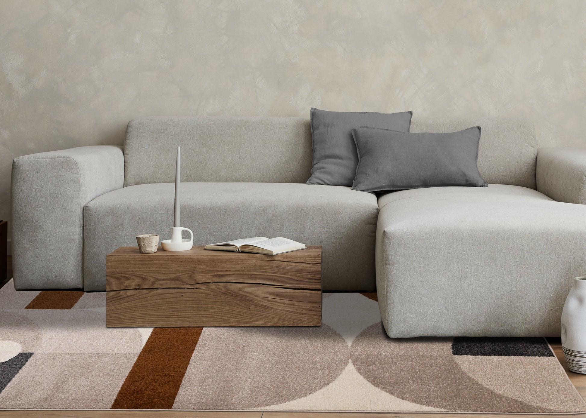 Contemporary Geometric Cream Area Rug-3