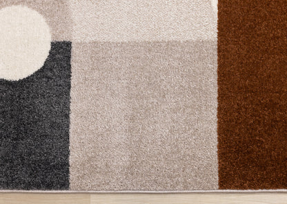 Contemporary Geometric Cream Area Rug-8