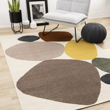 Art Geometric Tonal/Solid Cream Area Rug-2