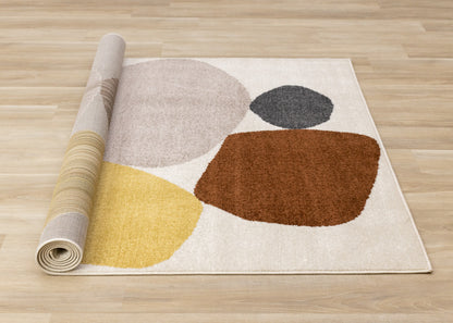 Art Geometric Tonal/Solid Cream Area Rug-7