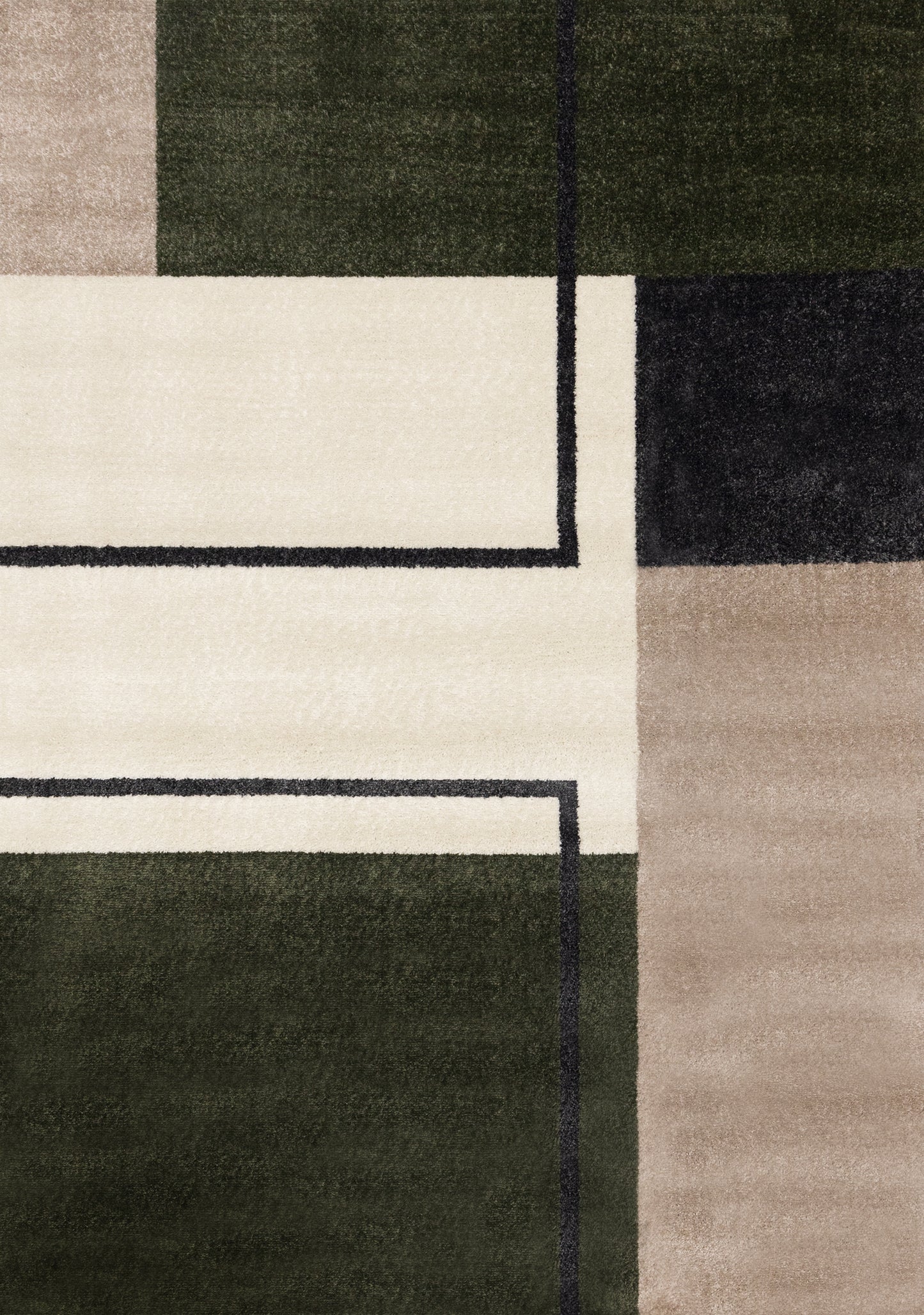 Contemporary Geometric Green Area Rug