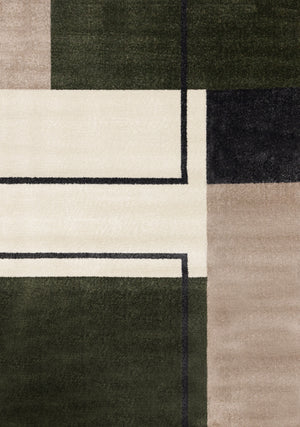 Contemporary Geometric Green Area Rug