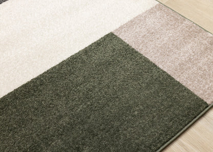 Contemporary Geometric Green Area Rug