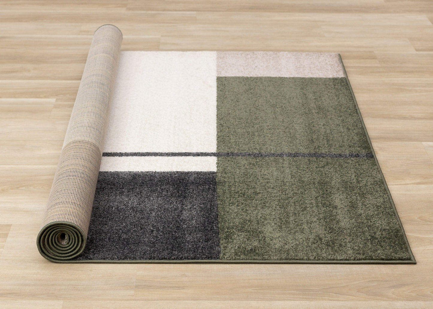 Contemporary Geometric Green Area Rug