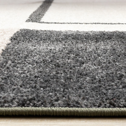 Contemporary Geometric Green Area Rug